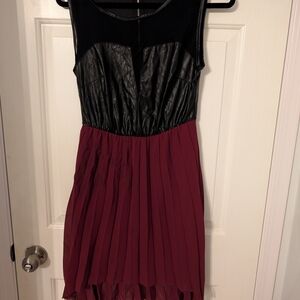 Elegant Black and Burgundy Dress